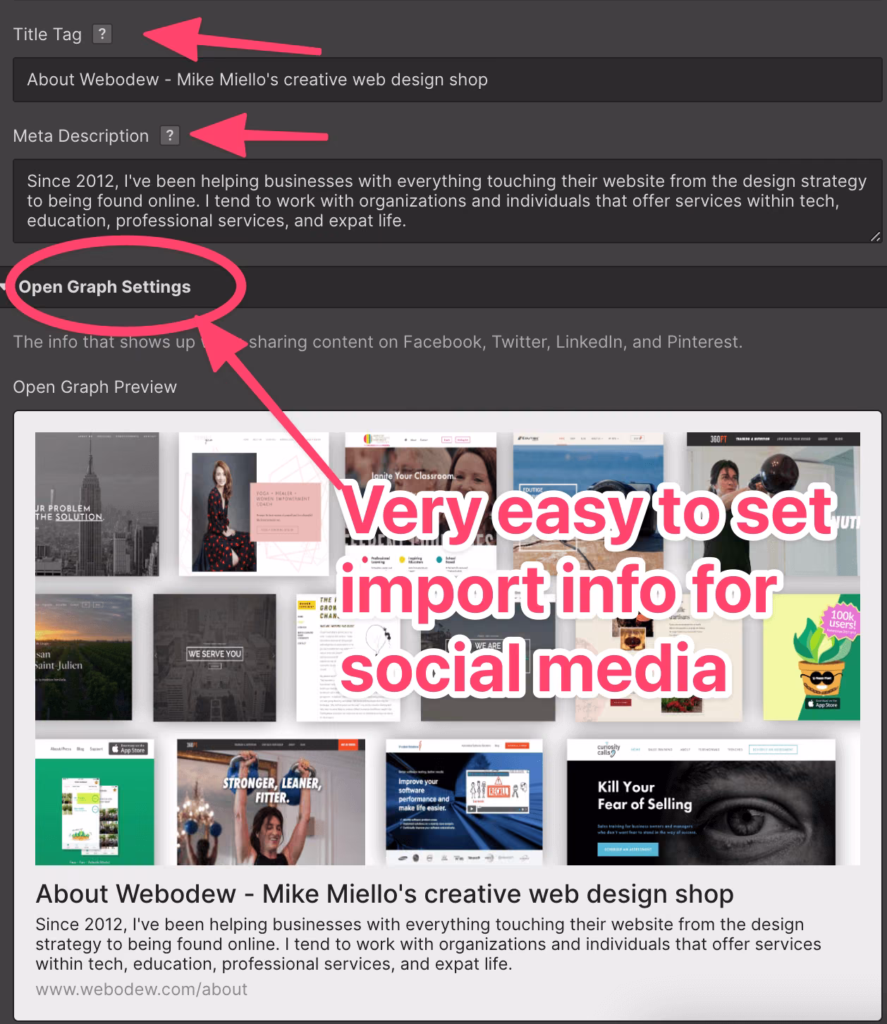 Webflow title and meta good SEO